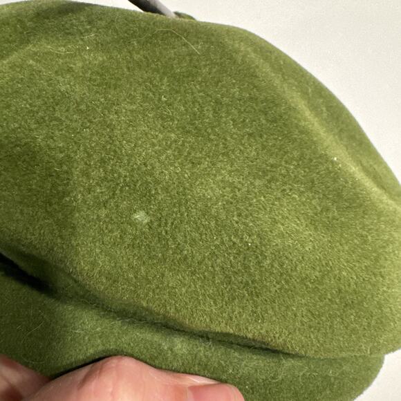 Vintage Olive Green Wool Felt Hat - Orange Feather No Brand - Picture 5 of 5